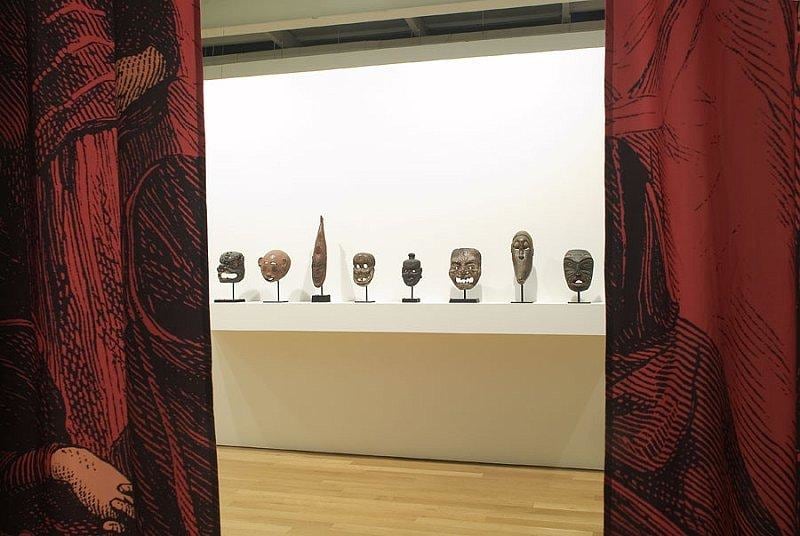 masks from different cultures displayed