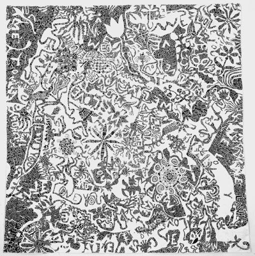 black and white painting