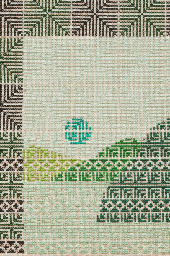 Detail of JORDAN NASSAR's a green sun an extinguished sun a green sun, 2019