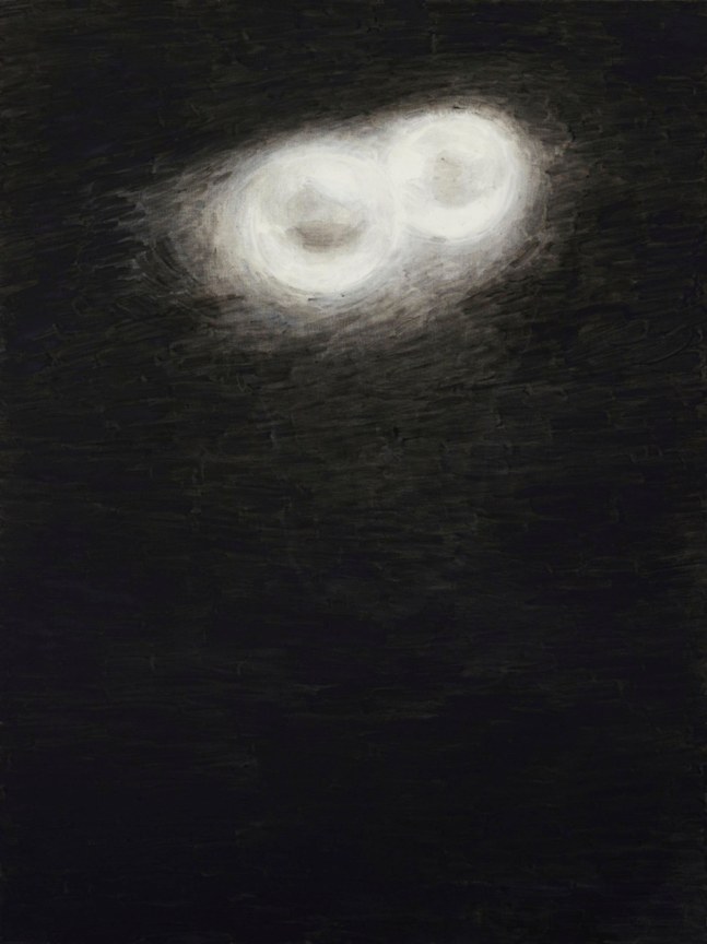 painting of shining beads against a dark surface