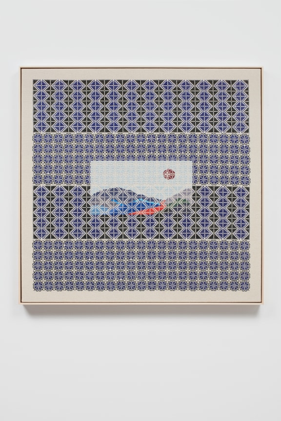 embroidered minimalist landscape