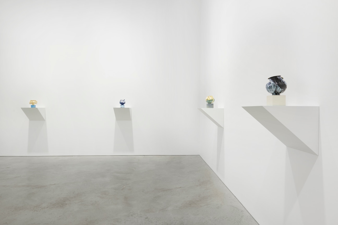 view of four small artworks