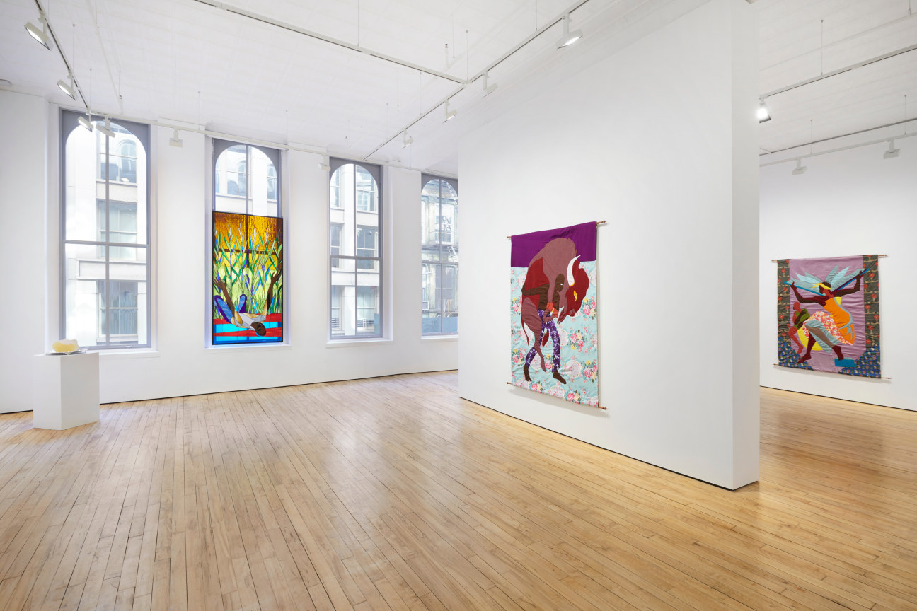 view of the gallery with different types of artworks