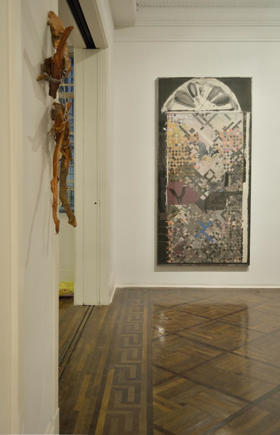 installation view of several artworks