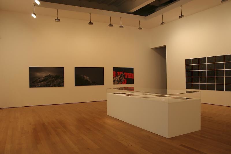 Installation view of several artworks