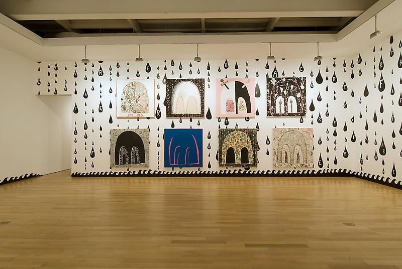 exhibition view of several of Trenton's works