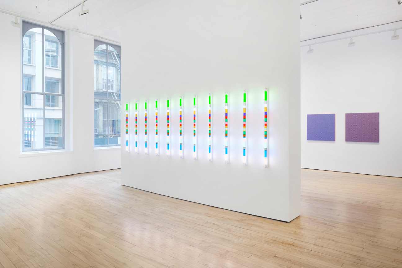 Installation view of Spencer Finch:We send the wave to find the wave at James Cohan Gallery 52 Walker Street