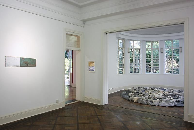 installation view of several artworks