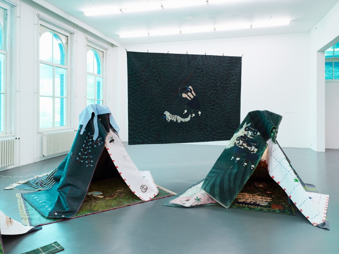 Installation view, Kelly Sinnapah Mary,&nbsp;The Fables of Sanbras,&nbsp;Kunstinstituut Melly, Rotterdam, Netherlands, June 9, 2023 - November 19, 2023. Photo courtesy of Kunstinstituut Melly.