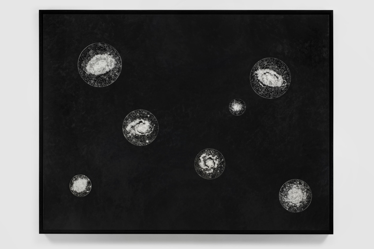 Thousands of tiny pieces of glasses mimicking seven views of cosmos as metaphors of emancipation described in June Tyson's song