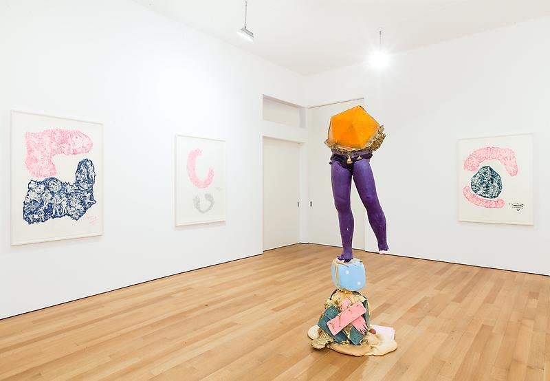 installation view of several artworks