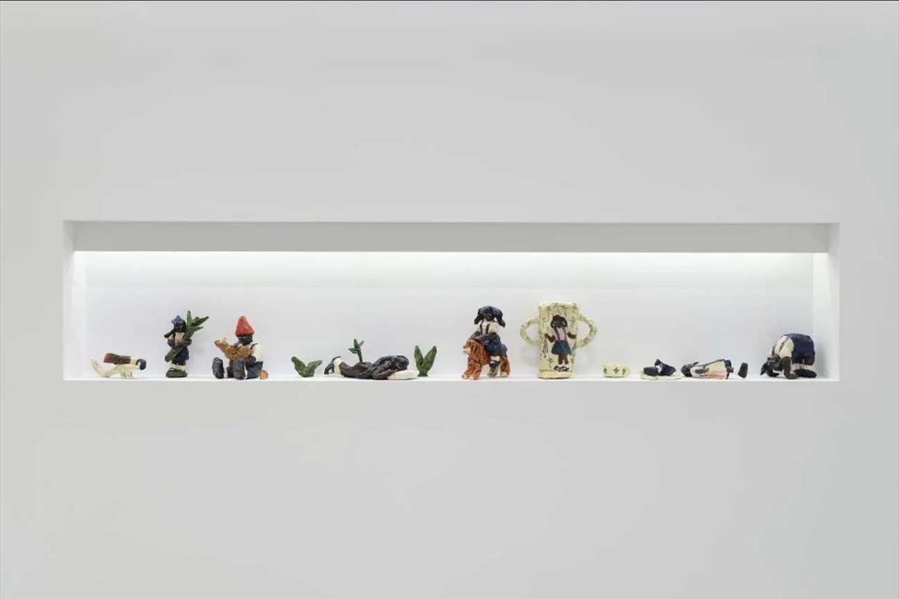 Installation view, Kelly Sinnapah Mary,&nbsp;everything slackens in a wreck,&nbsp;Ford Foundation Gallery, New York, NY, June 1, 2022 - August 20, 2022. Photo courtesy of Ford Foundation Gallery.