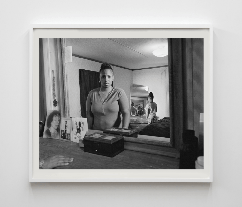 Image of LATOYA RUBY FRAZIER's Self-Portrait with Shea and Her Daughter, Zion, in the Bedroom Morror, Newton, Mississippi, 2017 - 2019