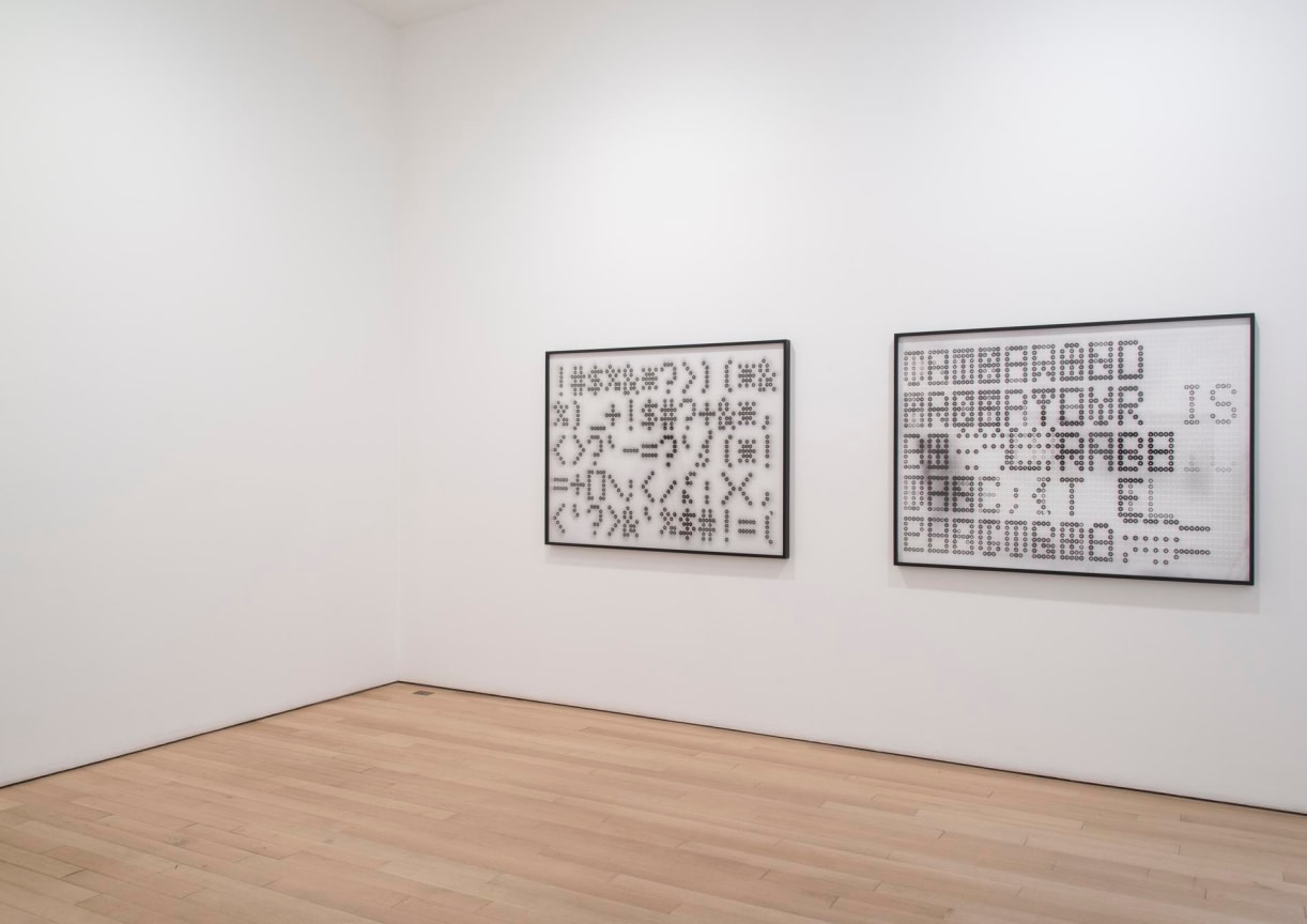 installation view of two artworks