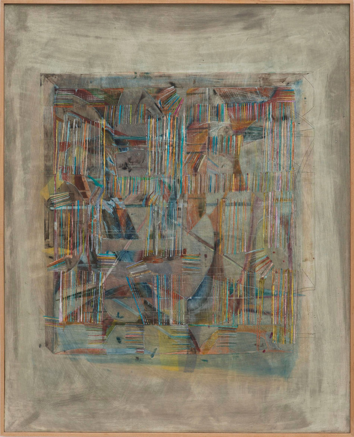 faded, abstract shapes