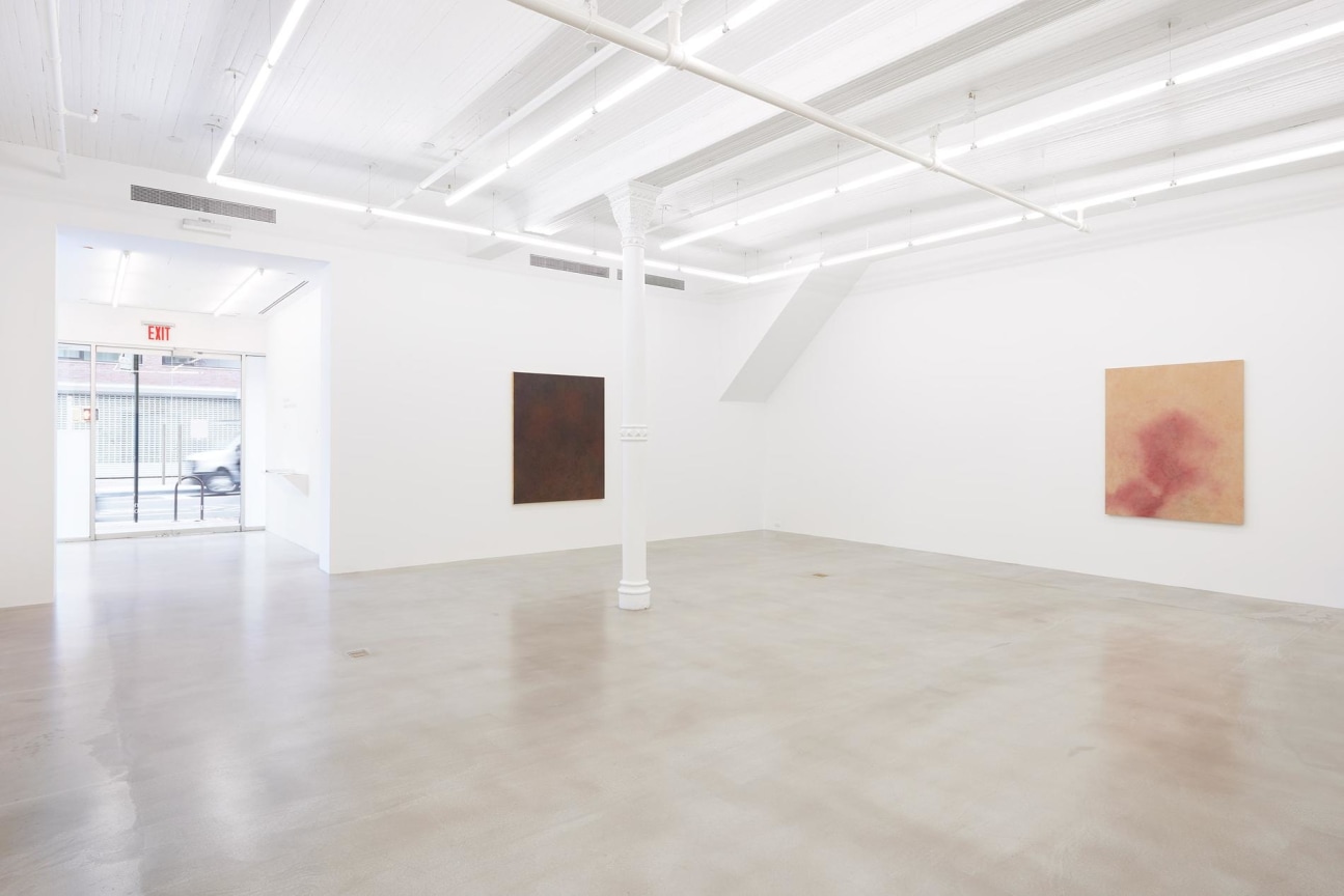 Installation view of two artworks