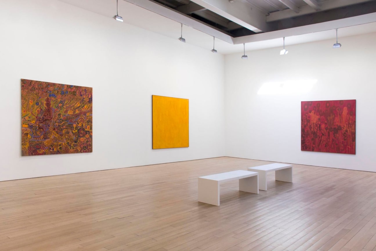installation view of three artworks