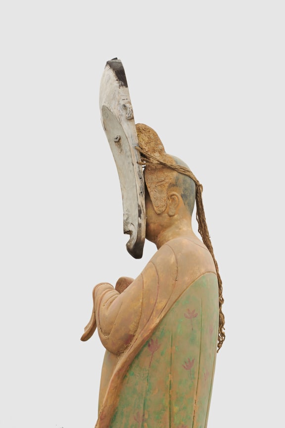 Detail of Evolution-Tang Dynasty Painted Pottery Figure Court Lady, Fang Ngil Ceremonial Mask, 2016