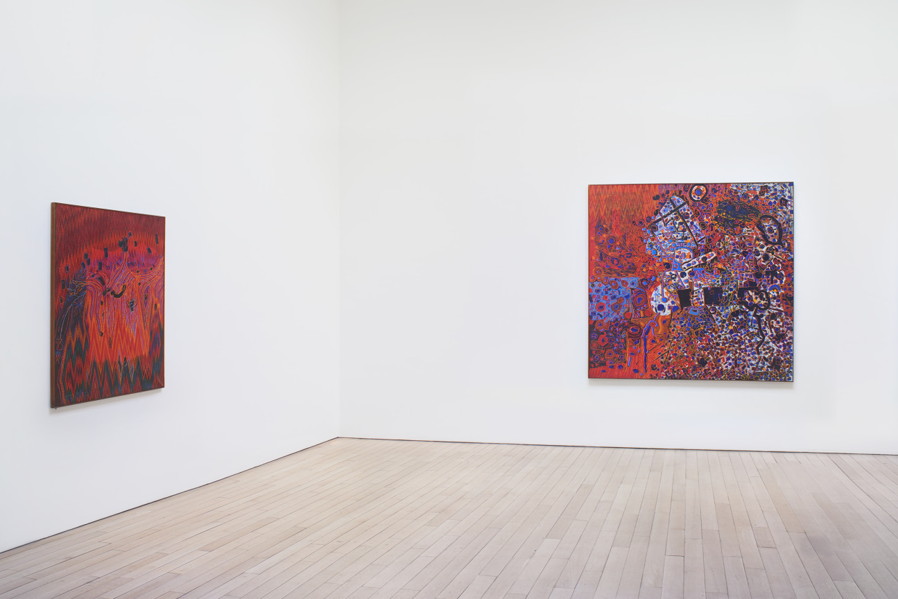installation view of two artworks