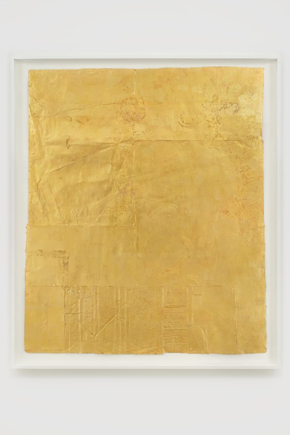 Pattern distressed into gold leaf and paper by SIMON EVANS&trade;.