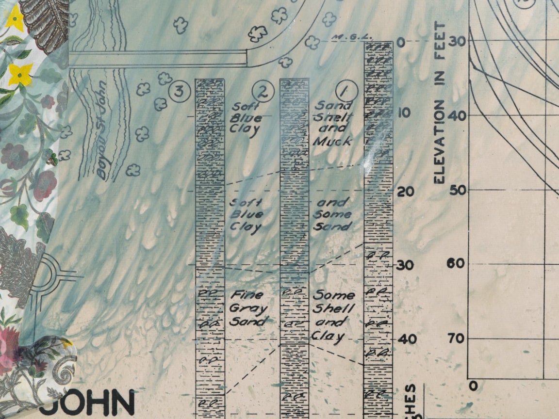 Detail of FIRELEI B&Aacute;EZ's An open horizon (or the stillness of a wound), 2019