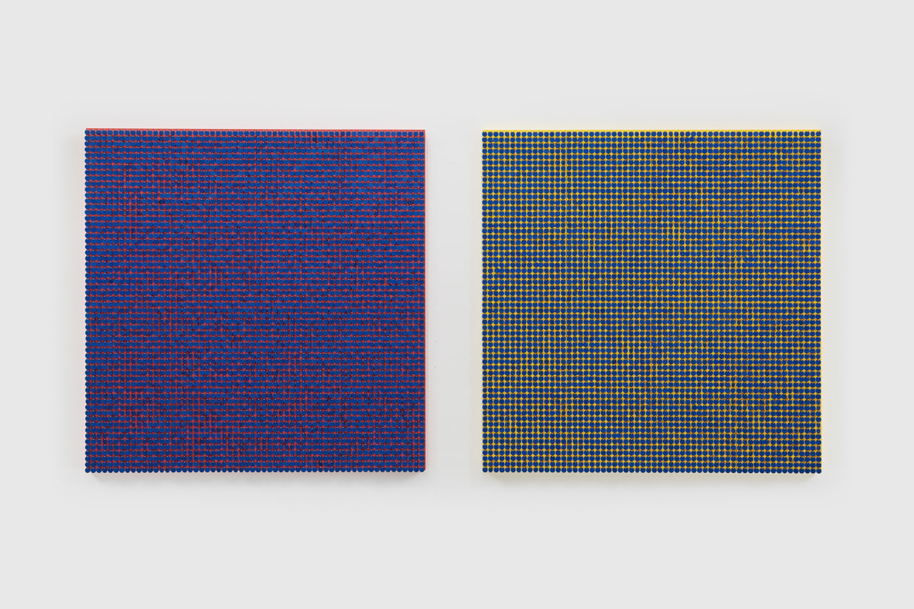 Alkyd Paint on pet discs Mounted Panels