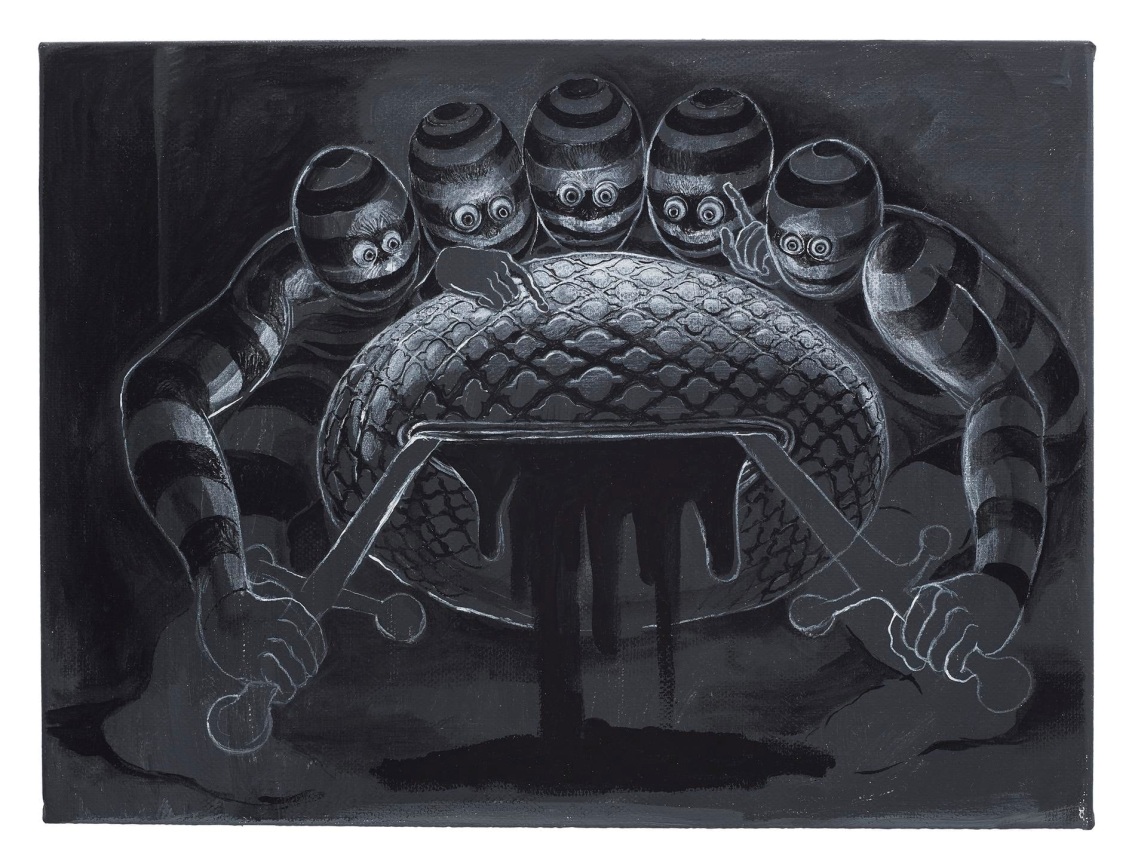 , TRENTON DOYLE HANCOCK, Letting,&nbsp;2015, acrylic on canvas, 9 x 12 in.