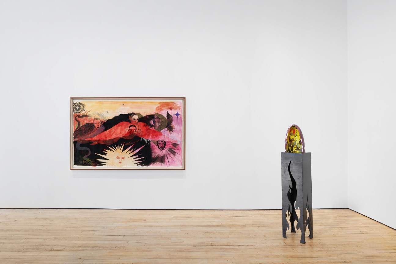 view of two artworks