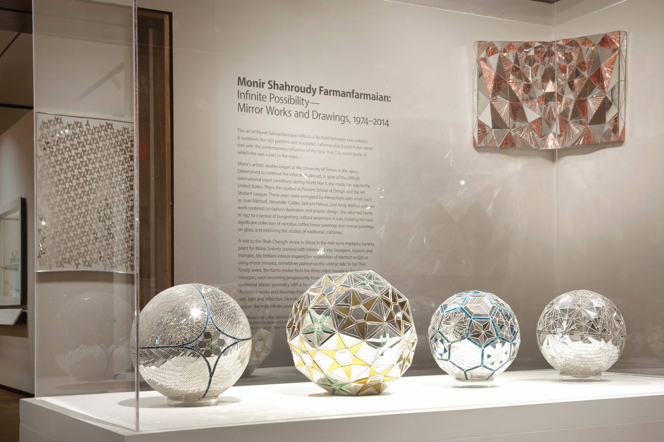 Installation view,&nbsp;Monir Shahroudy Farmanfarmaian: Infinite Possibility. Mirror Works and Drawings, 1974-2014, Chrysler Museum of Art, Norfolk, VA, March 16 - July 30, 2017