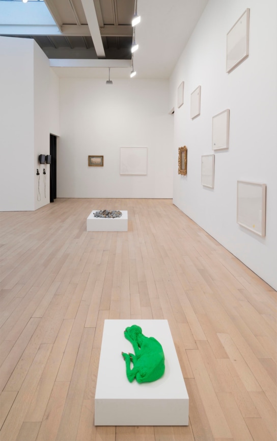 installation view of several artworks