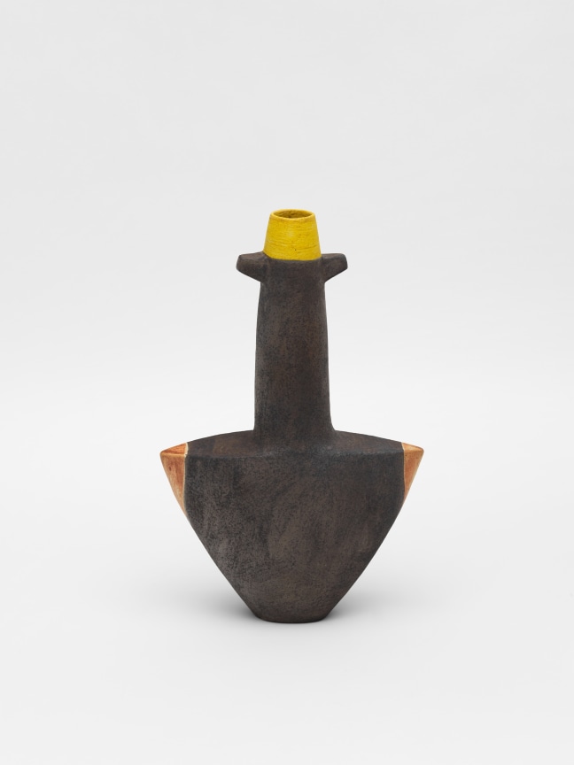 WAYNE NGAN, Sculptural Vase with Lugs and Yellow Rim, 2010