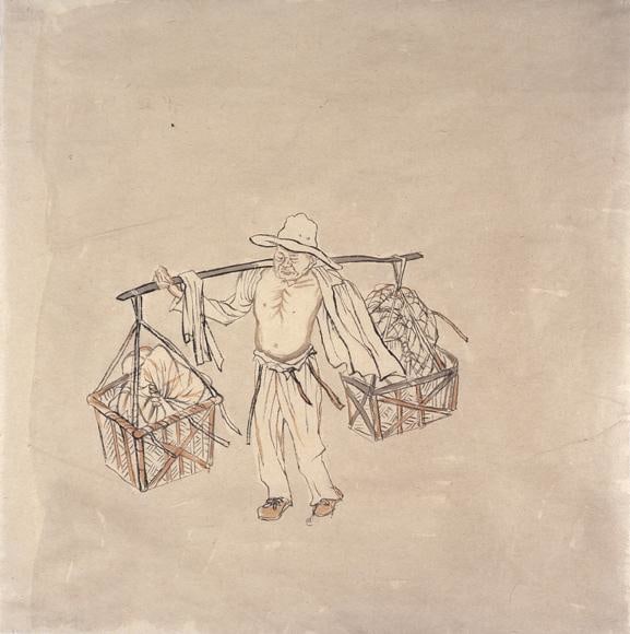 Image of YUN-FEI JI's 季云飞 Man with Bin-Dan 挑扁担的人, 2008