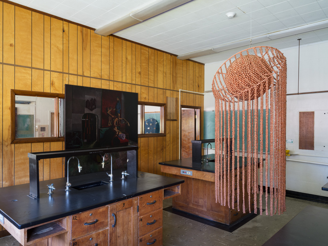 Installation view,&nbsp;Inaugural Exhibition,&nbsp;organized by Timo Kappeller,&nbsp;The Campus,&nbsp;341 NY-217 Hudson, NY, June 29 - October 27, 2024. Photo by Yael Eban &amp; Matthew Gamber.