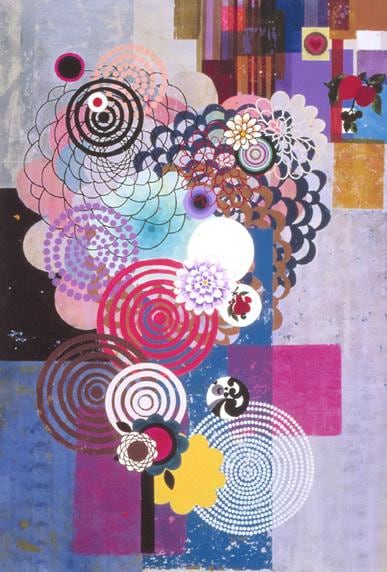BEATRIZ MILHAZES, Periquita, 2004, Acrylic on canvas, 98 1/2 x 66 3/4 inches