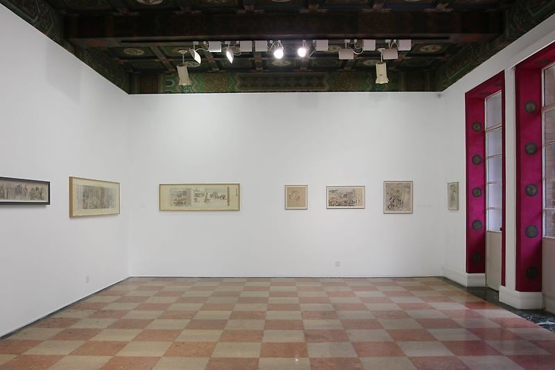 installation view of several artworks
