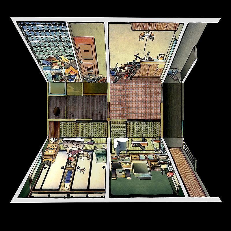 Still image of Tabaimo's danDAN, 2004