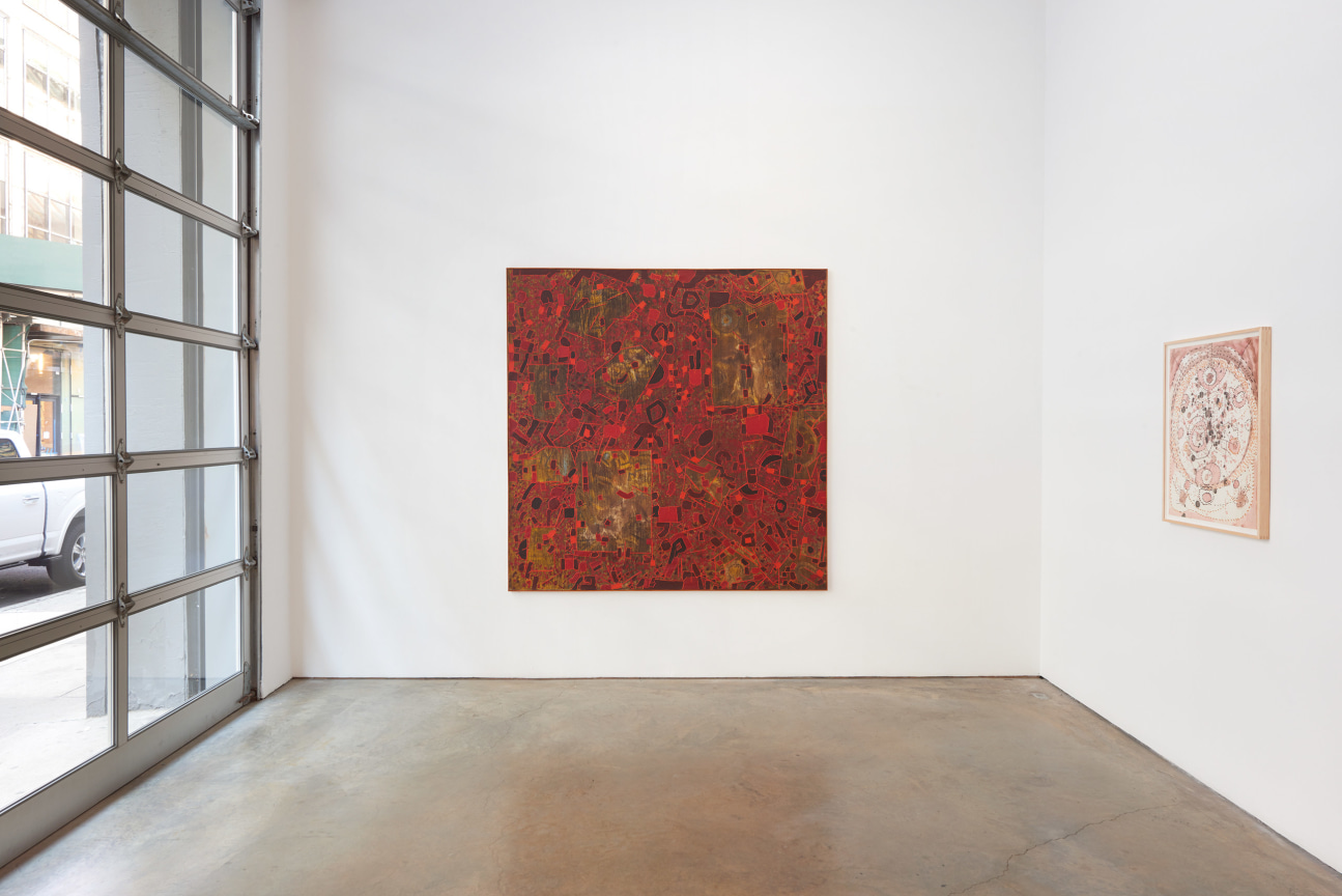 installation view of two artworks