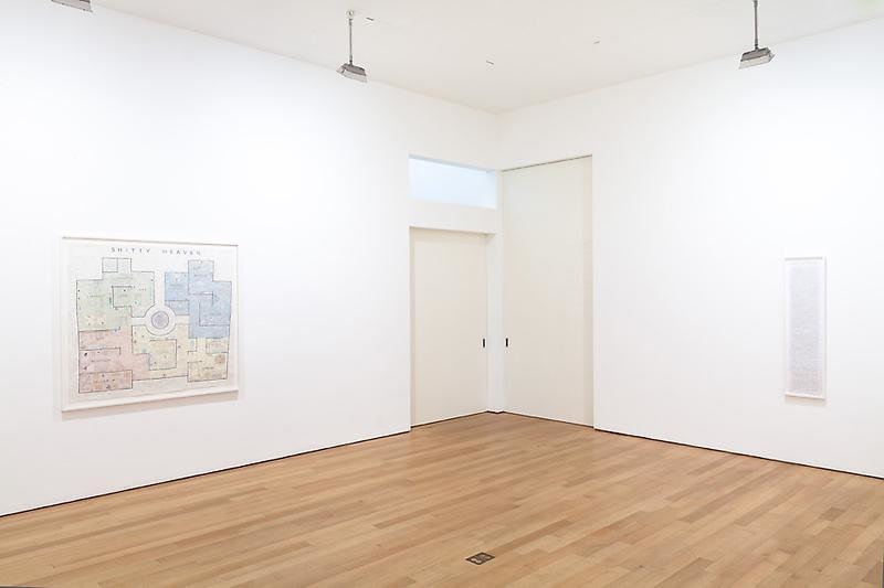 installation view of two artworks