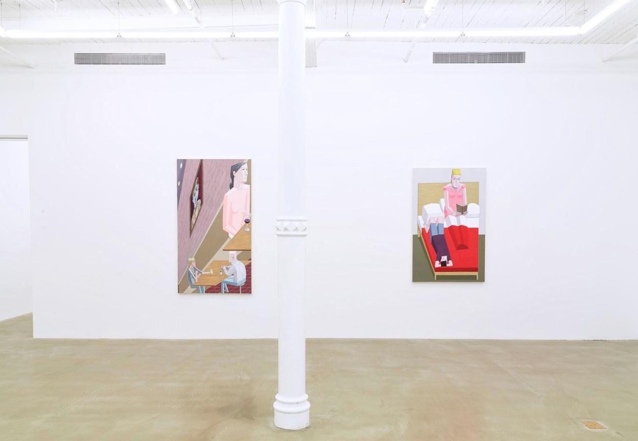 installation view of two artworks