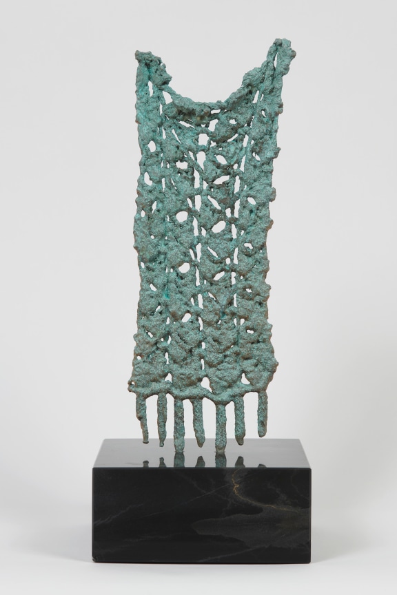 Oxidized Bronze and black marble sculpture