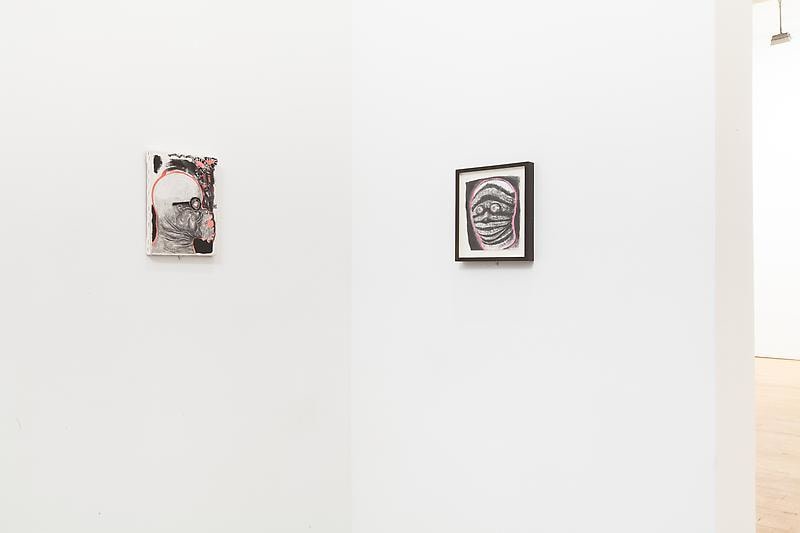 installation view of two artworks