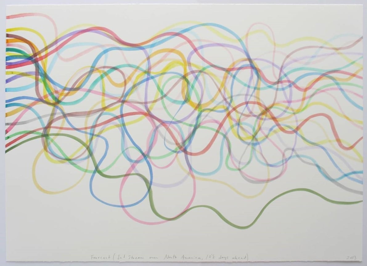 , SPENCER FINCH&nbsp;Forecast (Jet Stream Over North America, 10 1/2 days Ahead),&nbsp;2013&nbsp;29 1/2 x 42 3/8 in. (74.9 x 107.6 cm)