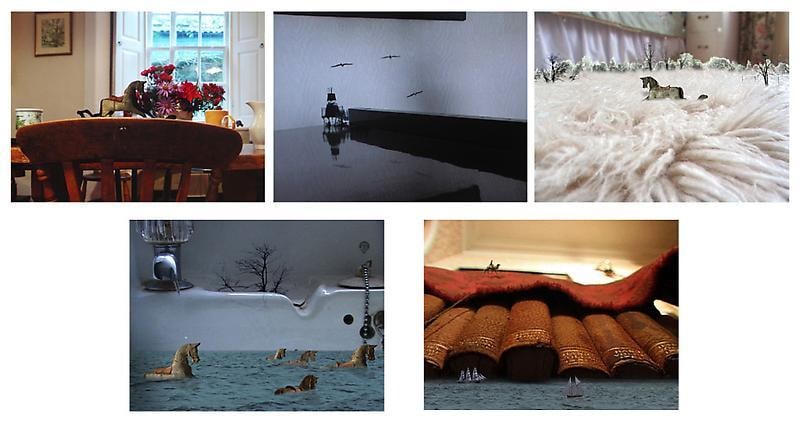 several still images of Hiraki Sawa's Going Places Sitting Down, 2007