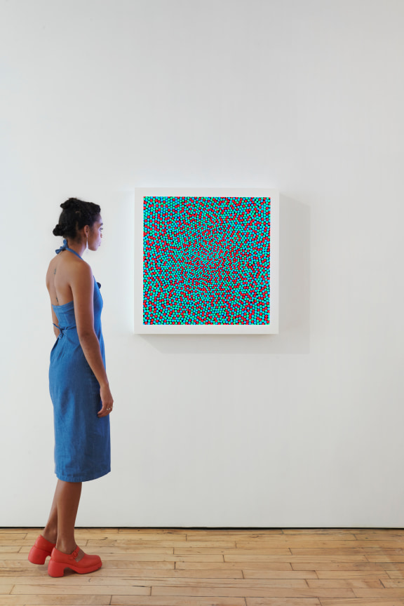 Installation view of Spencer Finch:We send the wave to find the wave at James Cohan Gallery 52 Walker Street