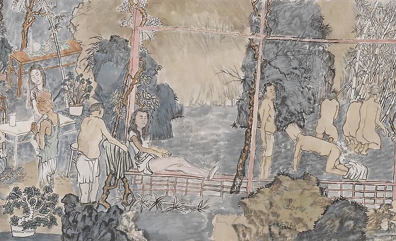 Detail of YUN-FEI JI's The Garden Party, 2009