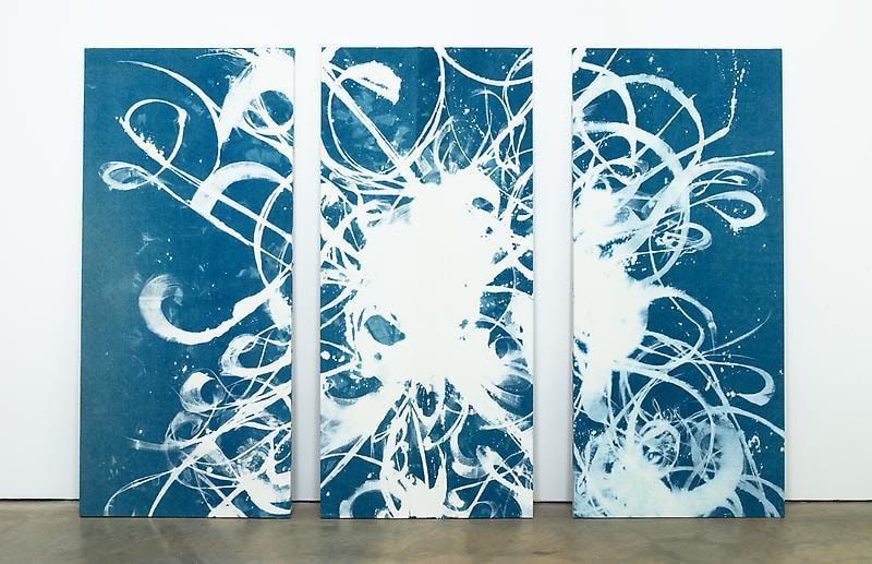 abstract painting divided into three parts