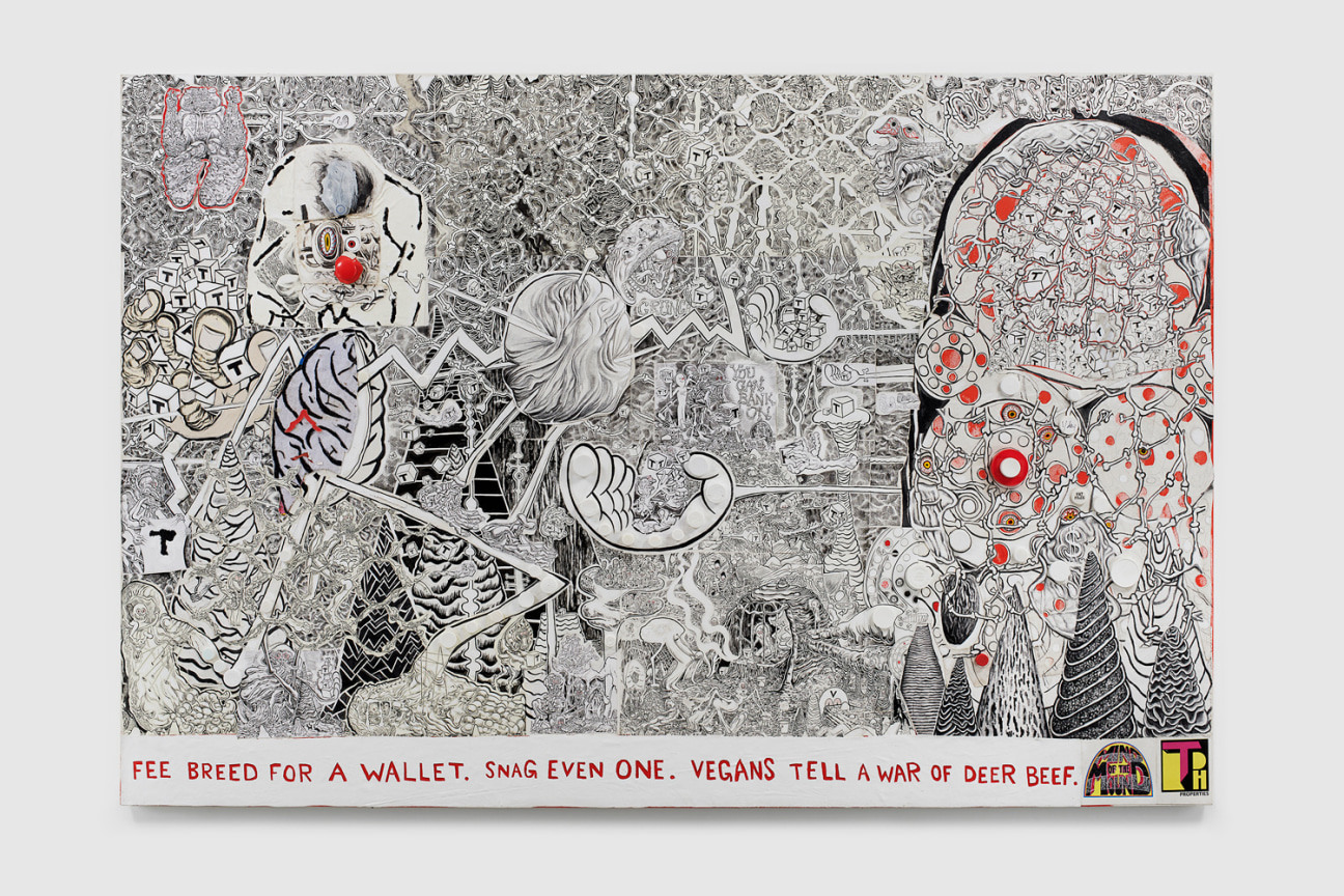 Image of TRENTON DOYLE HANCOCK's The Skint Alterpiece: Vegans Make Deposits at the Tofu Bank, 2020