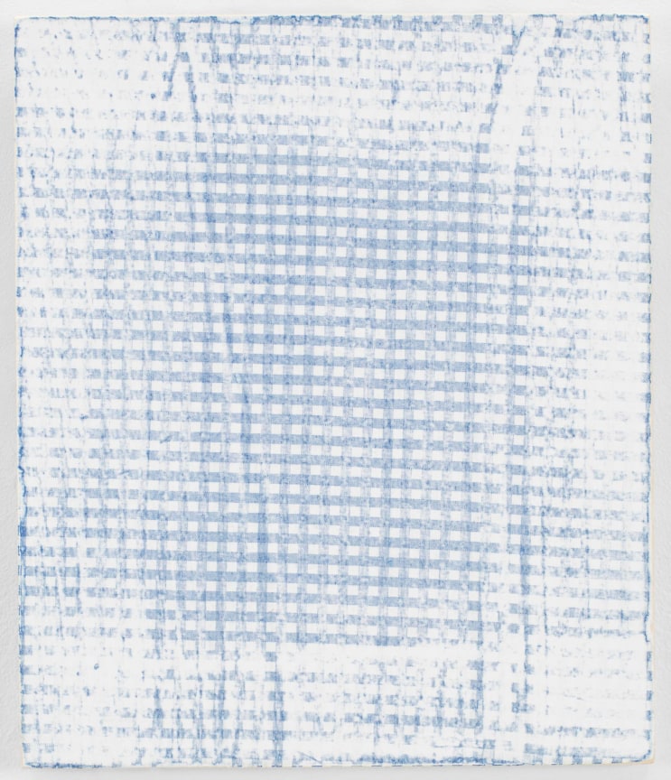 Fabric and gesso on panel