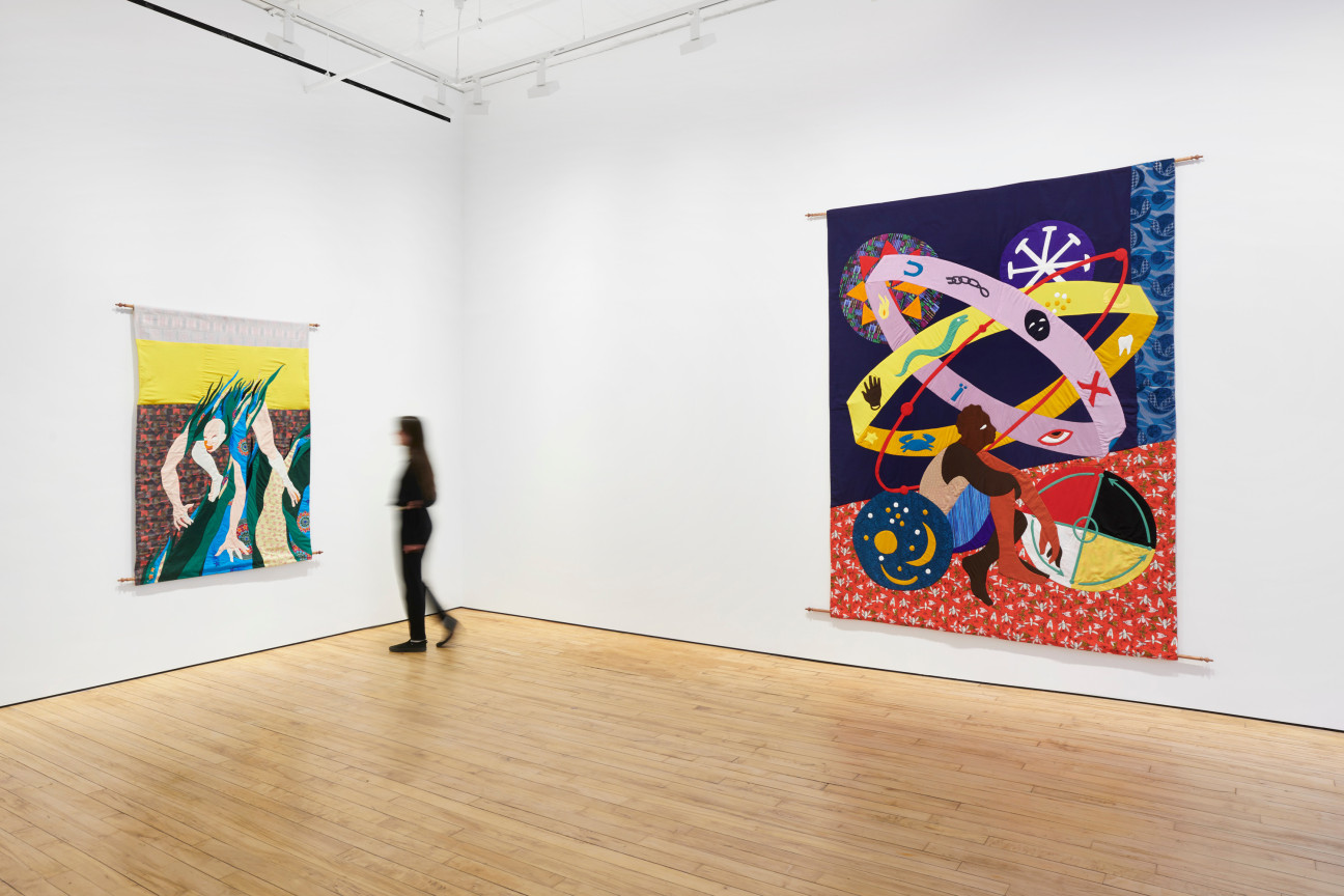 view of two tapestries