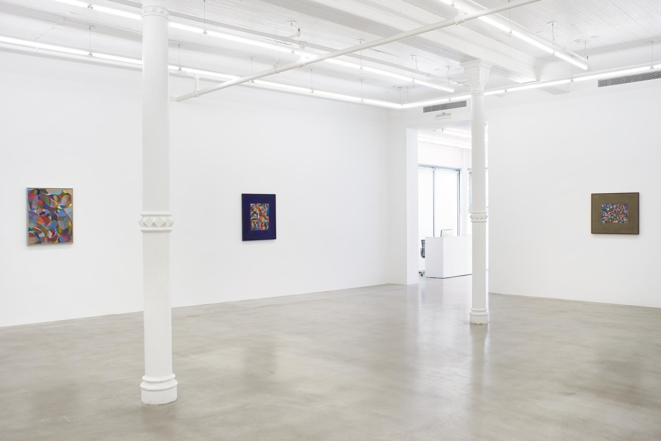 installation view of three artworks